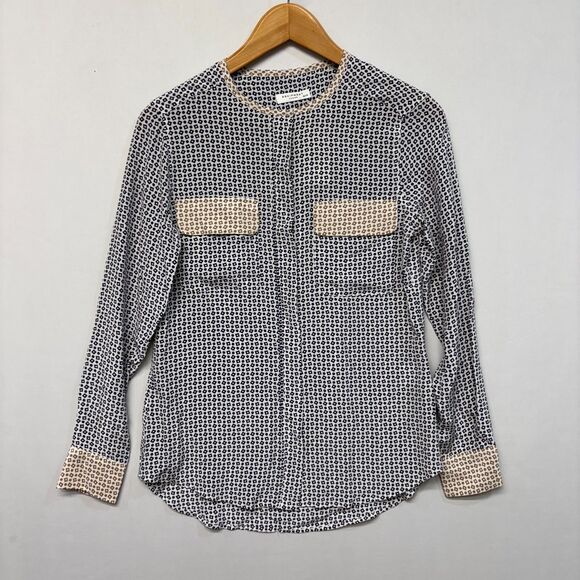 NWT Equipment Femme Long Sleeve Button Shirt Top Blouse XS X-Small Silk C028 -10